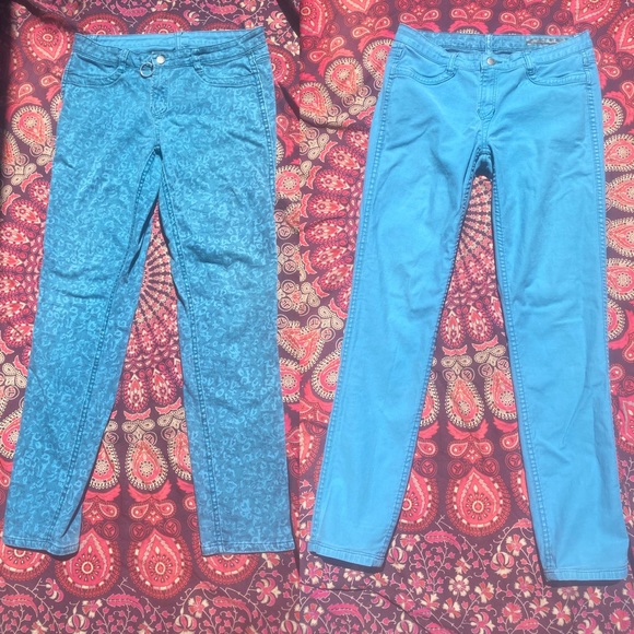 Calvin Klein Reversible Jeans Floral Leopard Print CK Straight Leg Pattern Denim - Picture 1 of 13